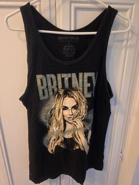 Britney Spears Collection Women's Black Graphic Tank Top ~ Size Medium